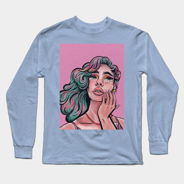 Crybaby Drama Queen Long Sleeve T-Shirt by JETBLACK369